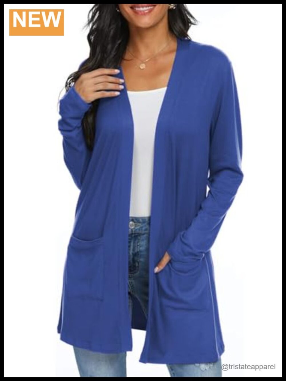 Lightweight Long Sleeve Open Front Cardigan with Pockets